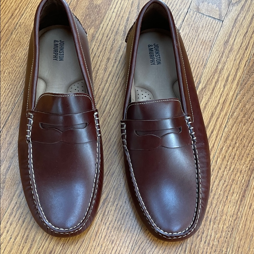 Johnston & Murphy Rich Brown Leather Loafers